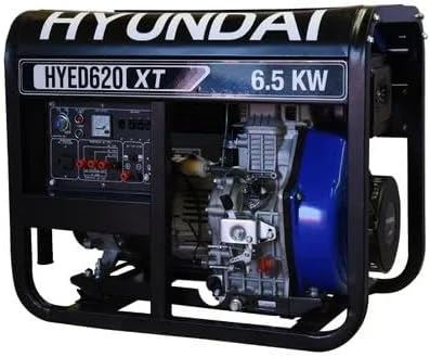 Generador Profesional A Diesel Hyundai 6500 Watts Motor 12 HP Monofásico HYED620XT