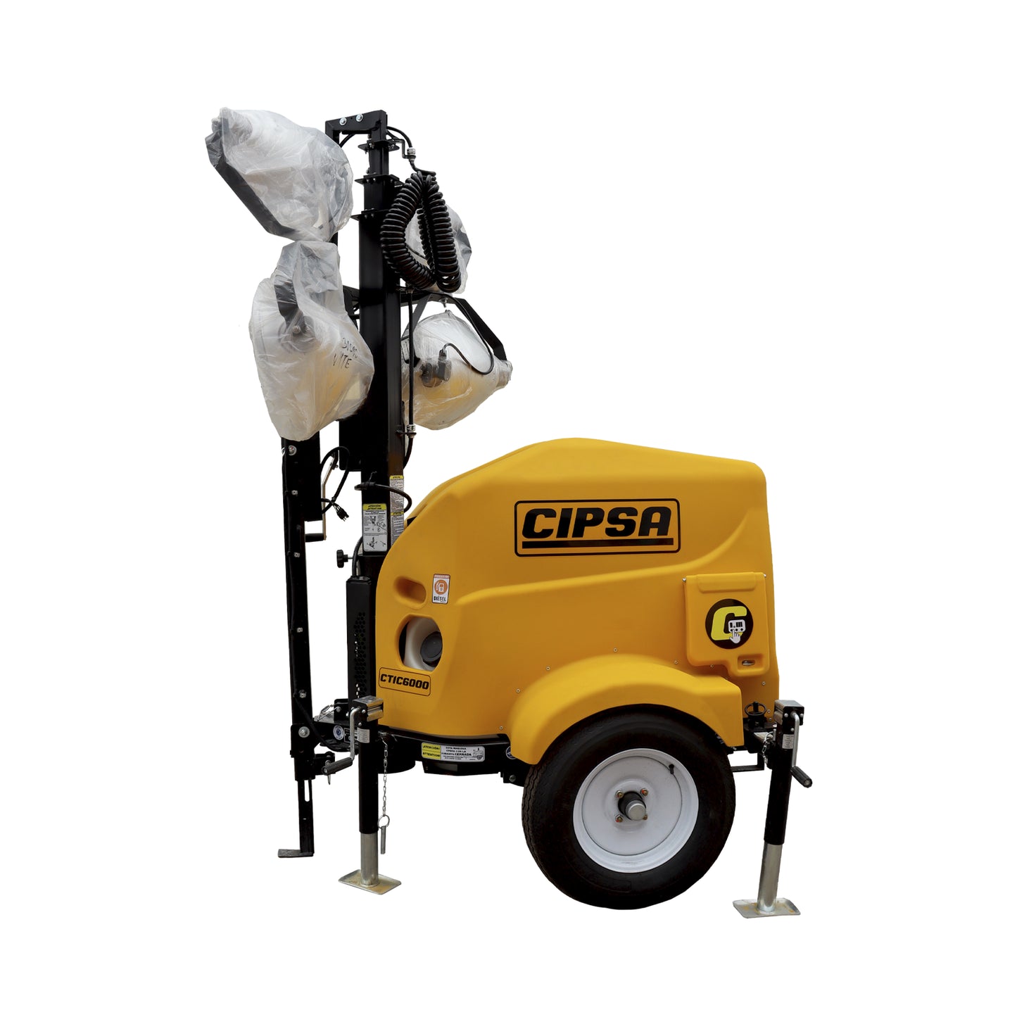 Torre de Iluminacion a Diesel 4 focos 1000 Watts Compacta Altura 7 Metros CTIC6000