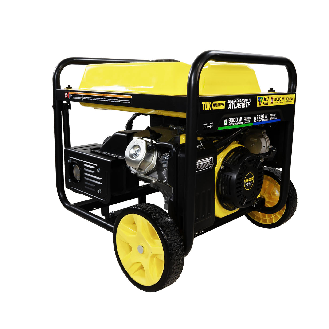 Generador Profesional 10 kw 3 En 1 Gasolina, Gas LP y Gas Natural Tdk Machinery 110v/220v Monofasico – Atlas10tf