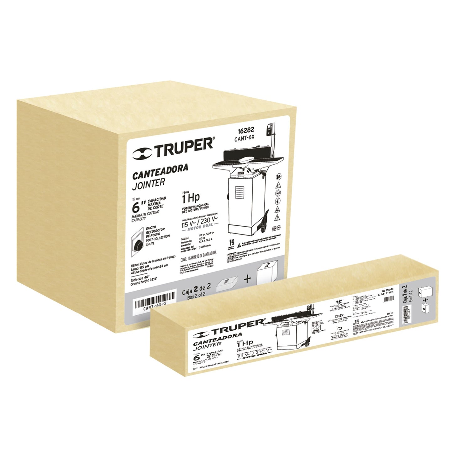 Canteadora de Piso Para Madera 6 Pulgadas 1 HP 750 W Truper Clave: CANT-6X 16282