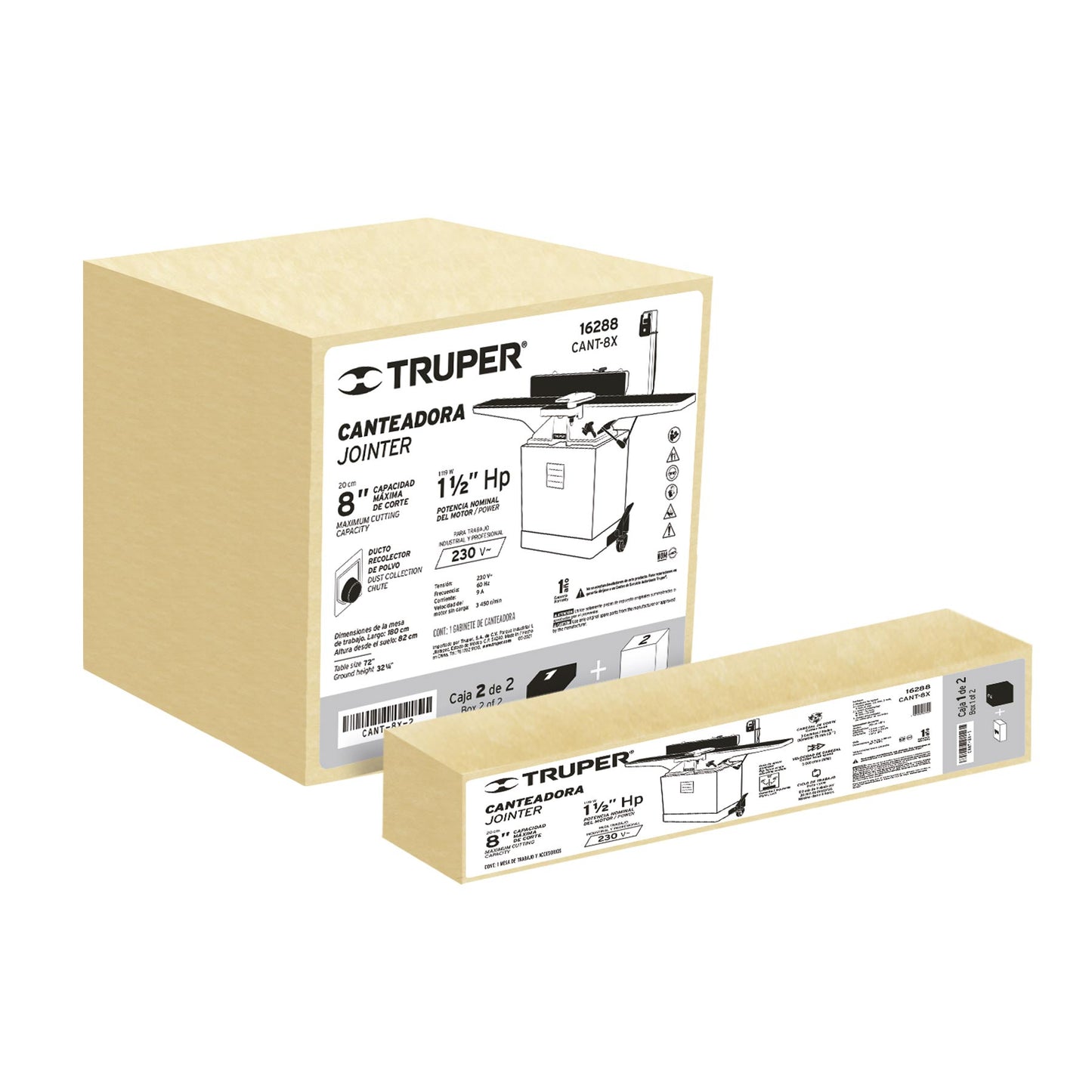 Canteadora de piso para Madera 8 Pulgadas 1.5HP 1120 W Truper Clave: CANT-8X 16288