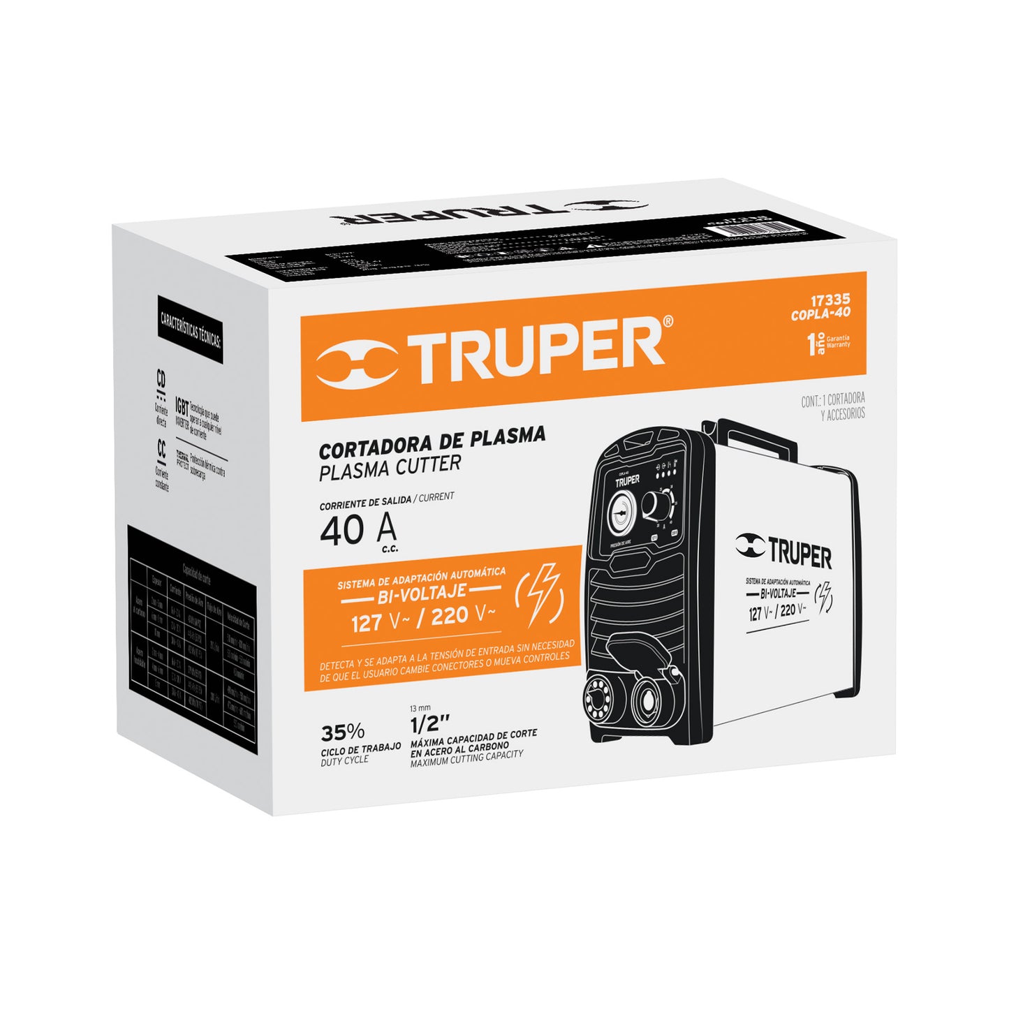 Cortadora de Plasma 40 Amperes Corte Hasta 10mm Bifsica 110/220V Truper Expert COPLA-40 17335
