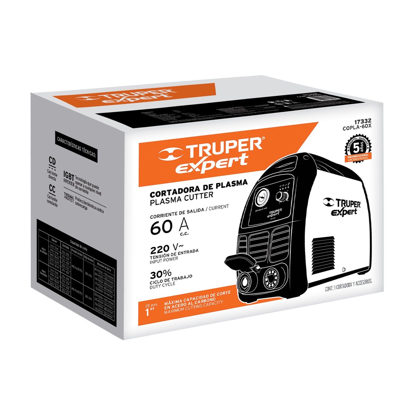 Cortadora de Plasma 60 Amperes Corte Hasta 25mm monofasica 220V Truper Expert COPLA-60X 17332