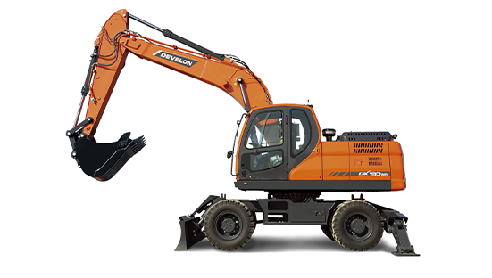 Excavadora Develon DX190WA 18.5 Toneladas: Movilidad y Rendimiento Sobre Ruedas