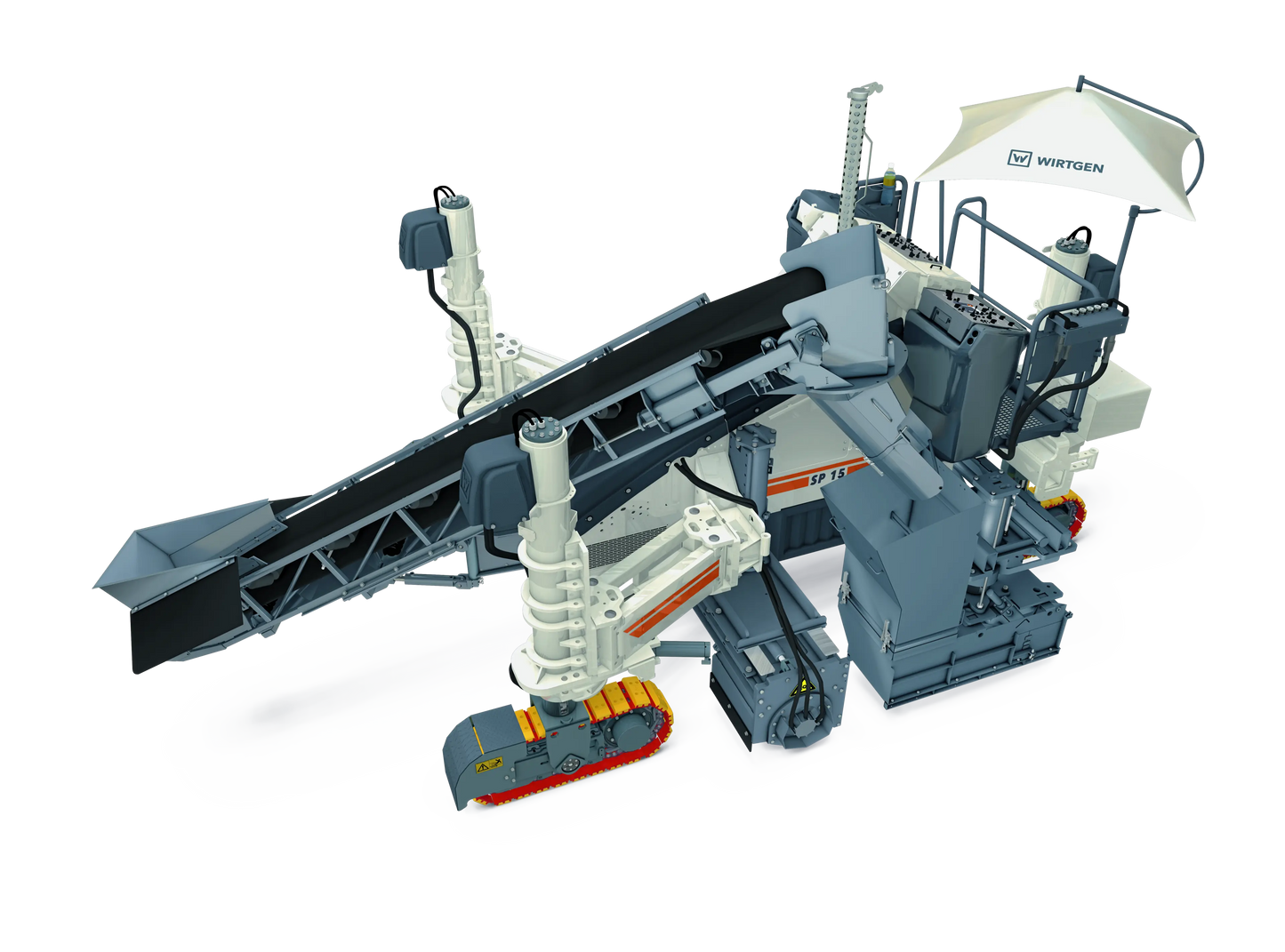 Extendedora de concreto SP 15(i) Wirtgen – Flexibilidad y precisión en pavimentación lateral