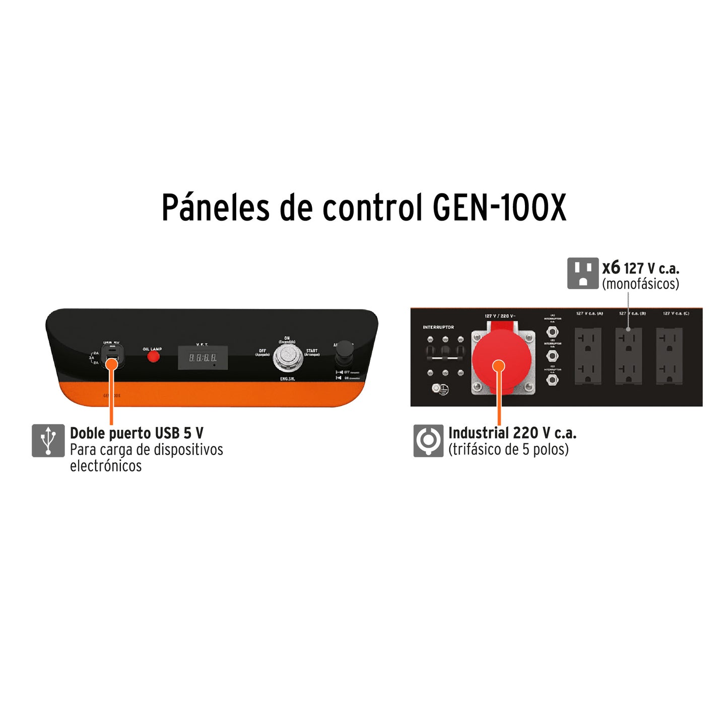 Generador eléctrico 10 kW motor a gasolina 18 hp Trifasico, Truper GEN-100X 14359