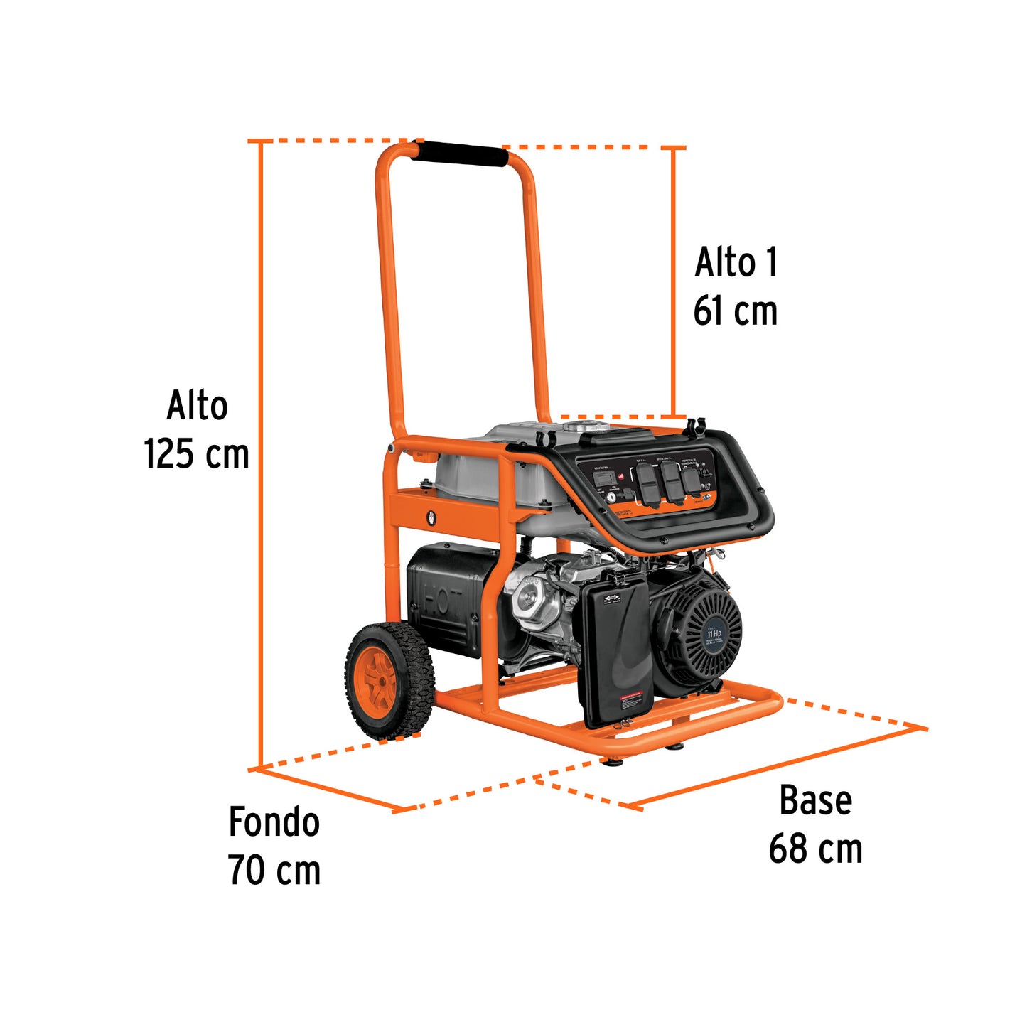 Generador Eléctrico 4500 Watts Monofasico 110/220V Motor a Gasolina 11 hp, Truper GEN-45X 15343