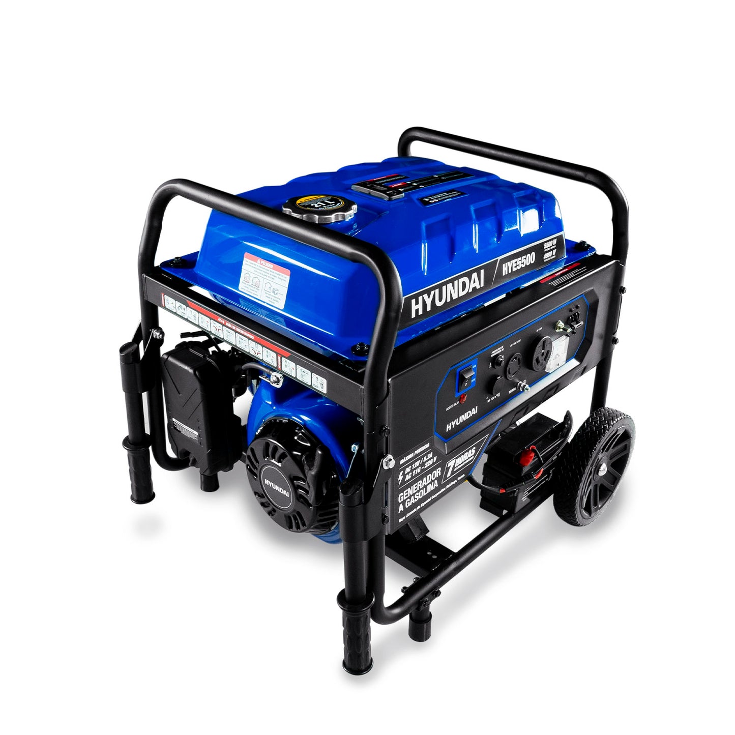Generador a Gasolina Hyundai 5500 Watts Portatil Monofasico 110V - 220V Motor 10 Hp HYE5500