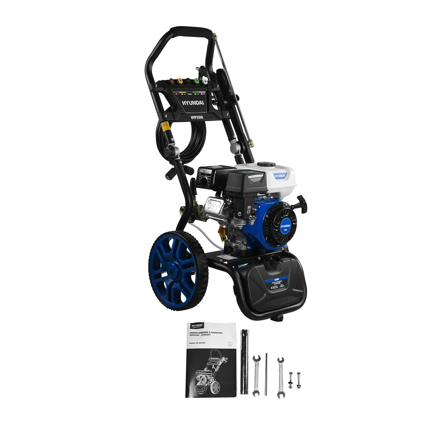 Hidrolavadora A Gasolina 3200 PSI 220 BAR Motor 7 hp Bomba Triplex Hyundai Con Base Abatible – Hyp3350