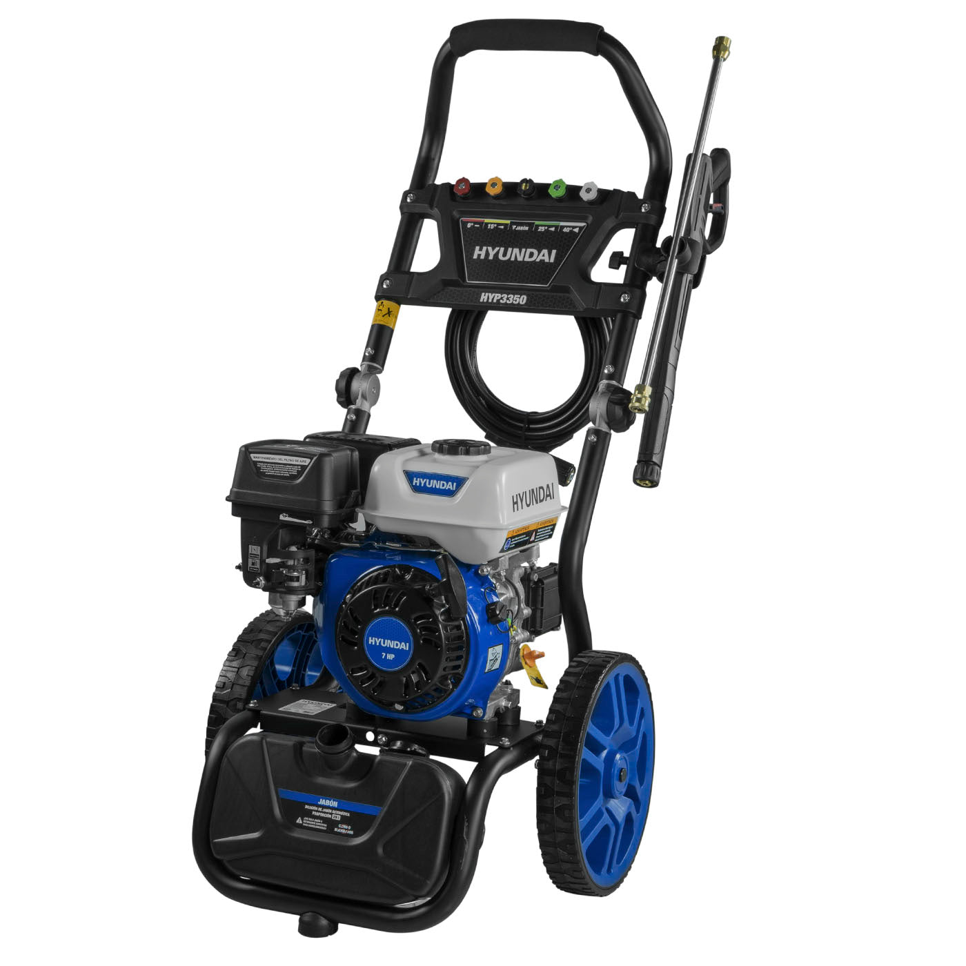 Hidrolavadora A Gasolina 3200 PSI 220 BAR Motor 7 hp Bomba Triplex Hyundai Con Base Abatible – Hyp3350