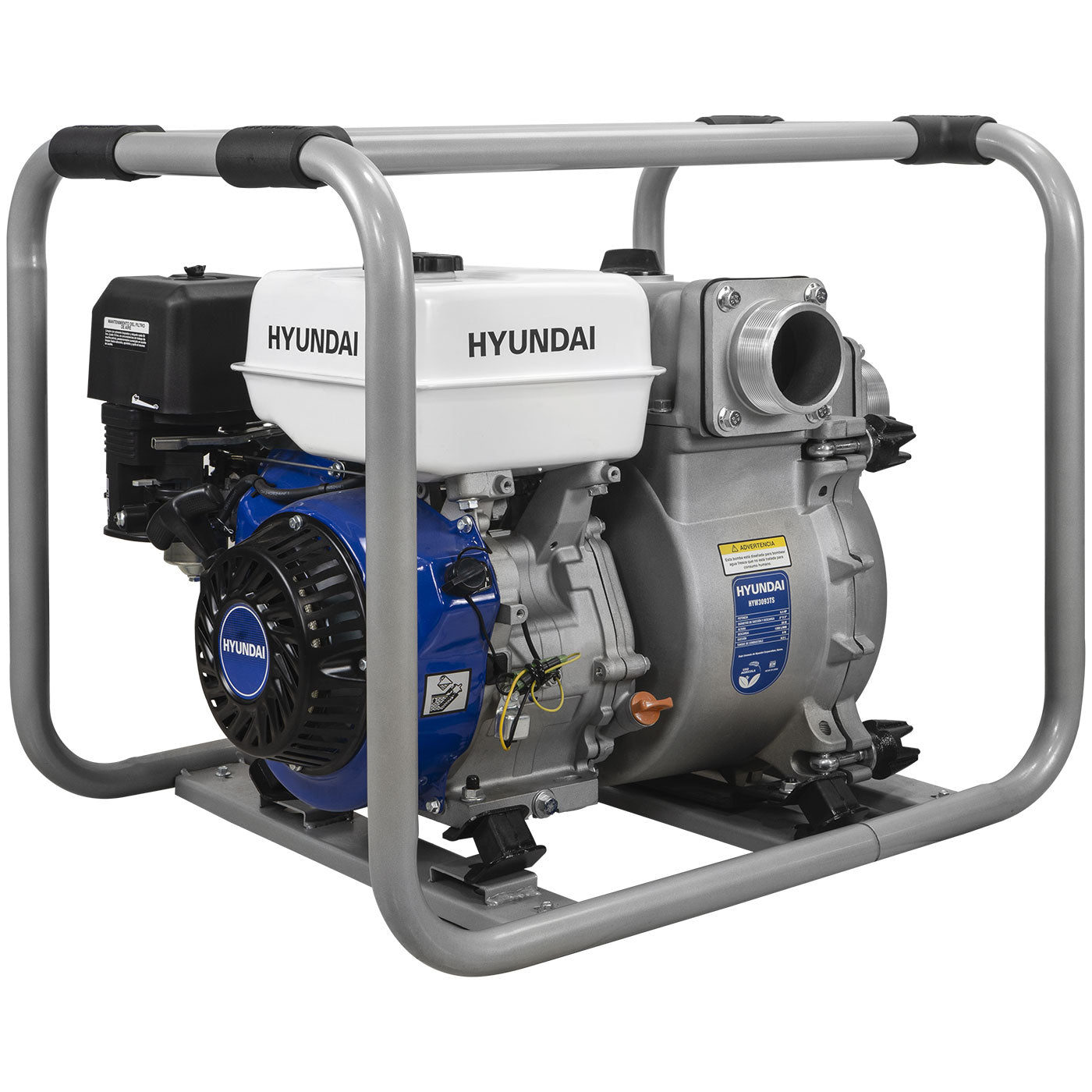Motobomba Autocebante Para Lodos a Gasolina Hyundai Succion y Descarga 3"x3" Motor 9.3 hp Hyw3093ts