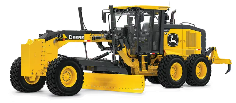 Motoniveladora John Deere 670P Máxima Potencia y Precisión para Nivelación Profesional