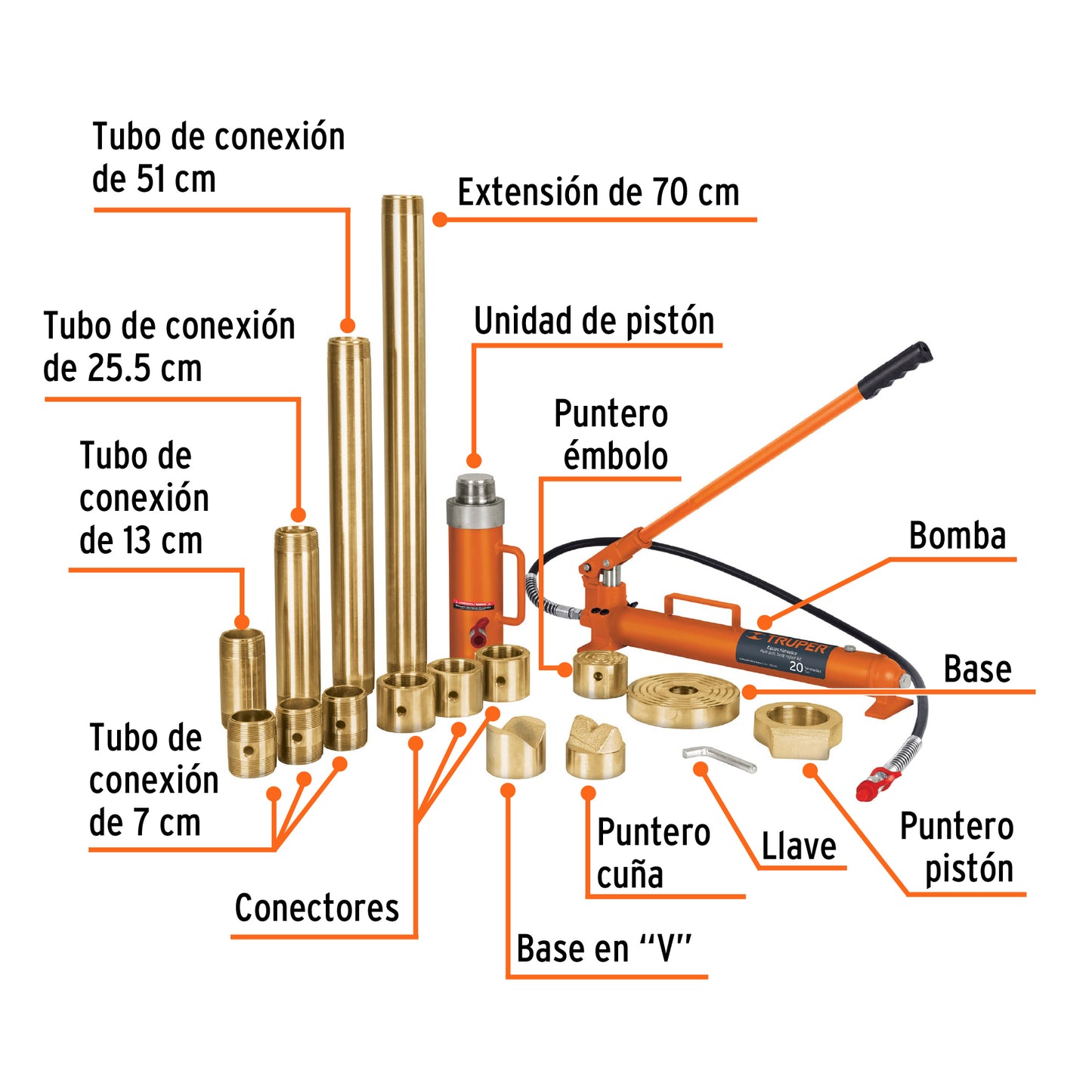 Porto Power Hidráulico de 20 Toneladas Truper PORPO-20 14961