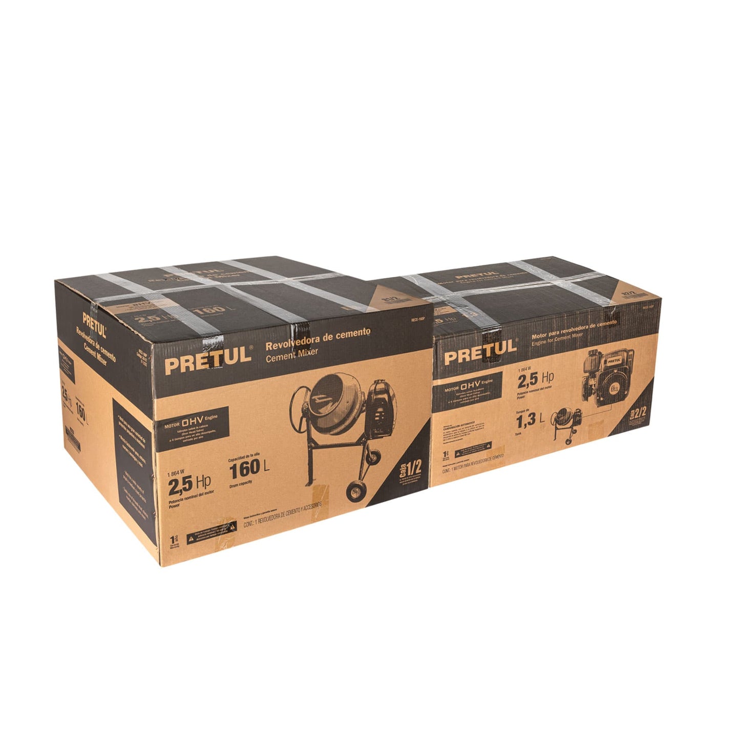 Revolvedora Para Concreto 1/2 Medio Saco Motor a Gasolina 160 Litros PRETUL RECE-160P 28147