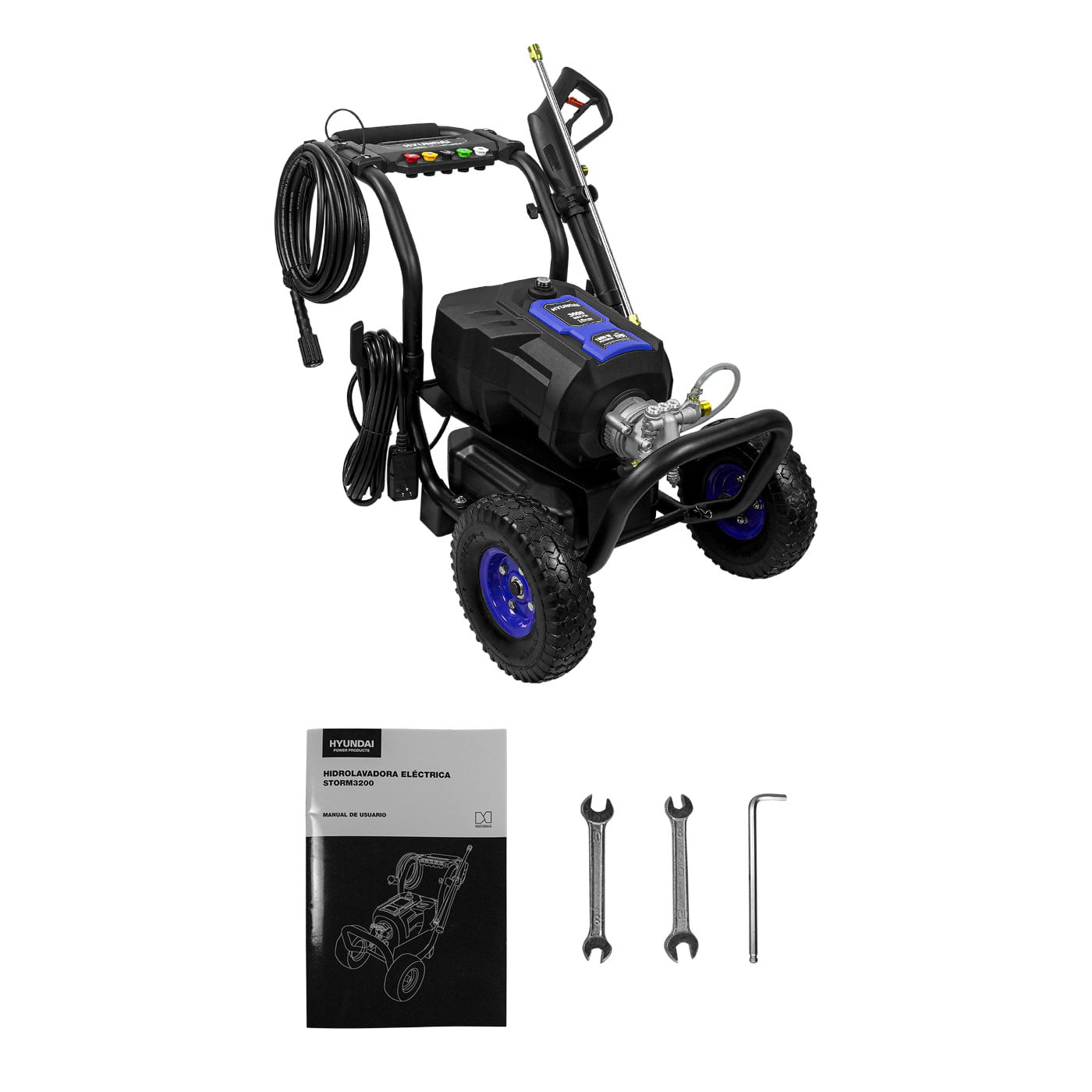 Hidrolavadora Eléctrica Profesional 3000 PSI Hyundai Motor Monofasico 1.8kw 120V – Storm3200