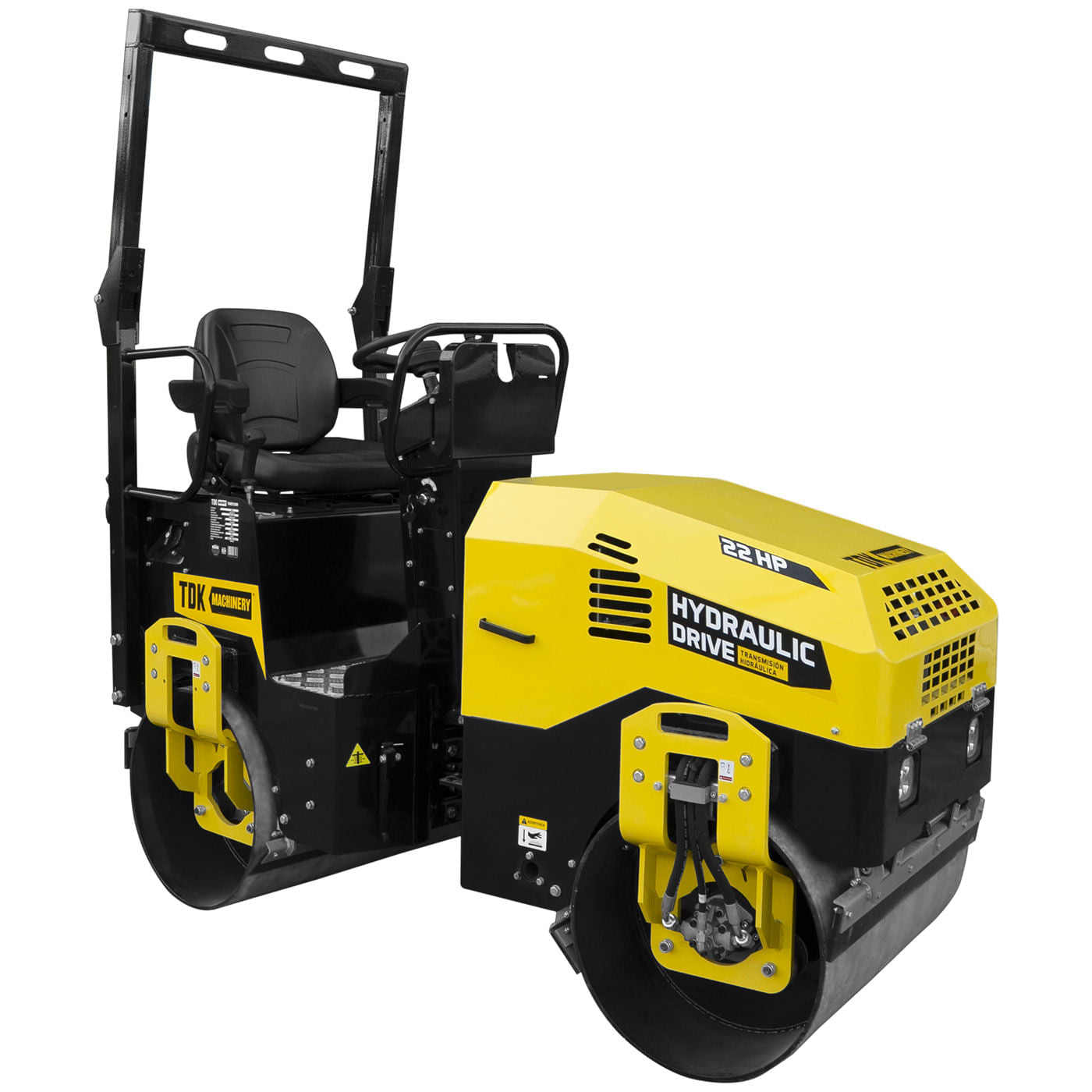 Rodillo Vibratorio Doble 30kn Profesional Tdk Machinery Con Operador Hombre a Bordo Motor a Gasolina Hyundai 22 Hp – TDKR1200