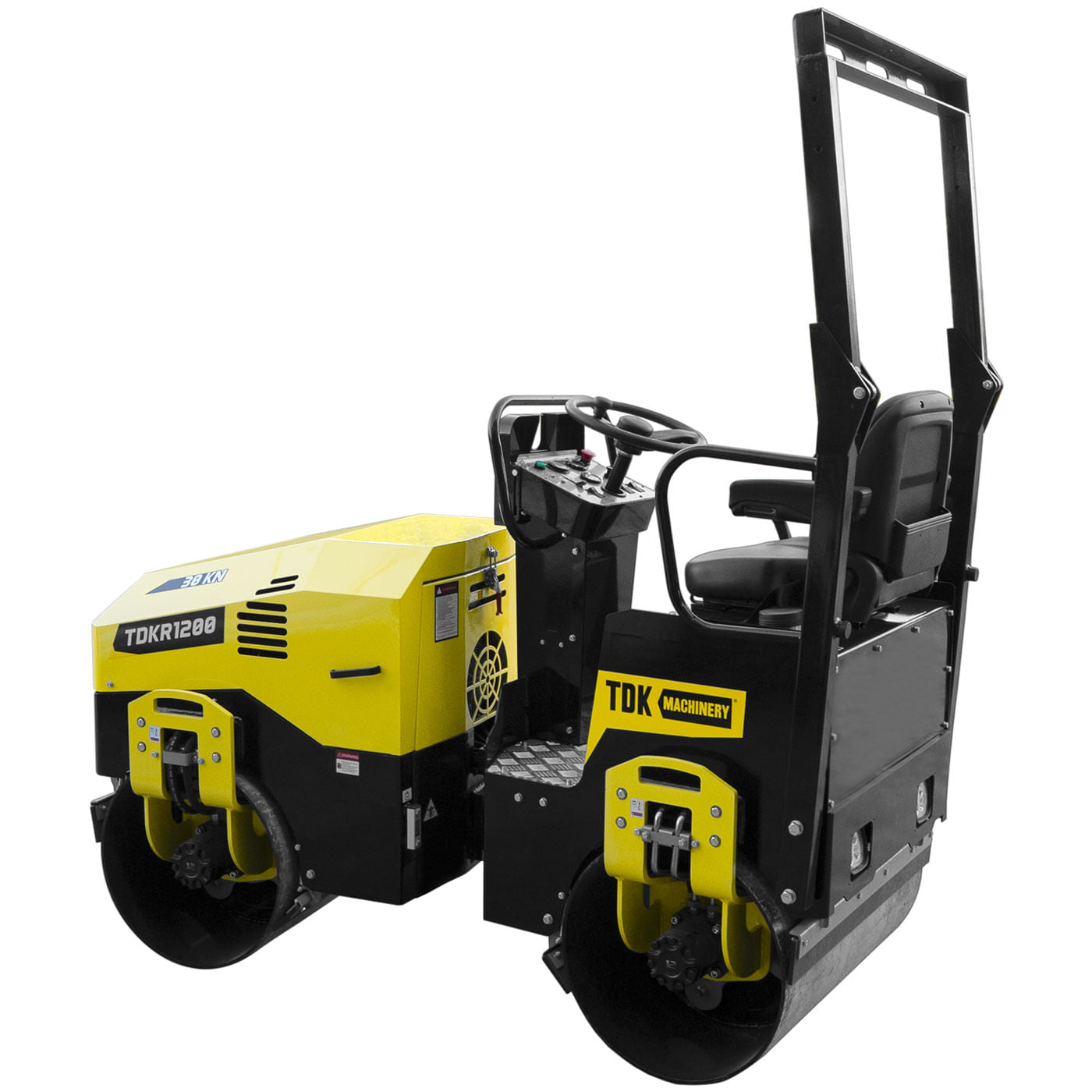 Rodillo Vibratorio Doble 30kn Profesional Tdk Machinery Con Operador Hombre a Bordo Motor a Gasolina Hyundai 22 Hp – TDKR1200