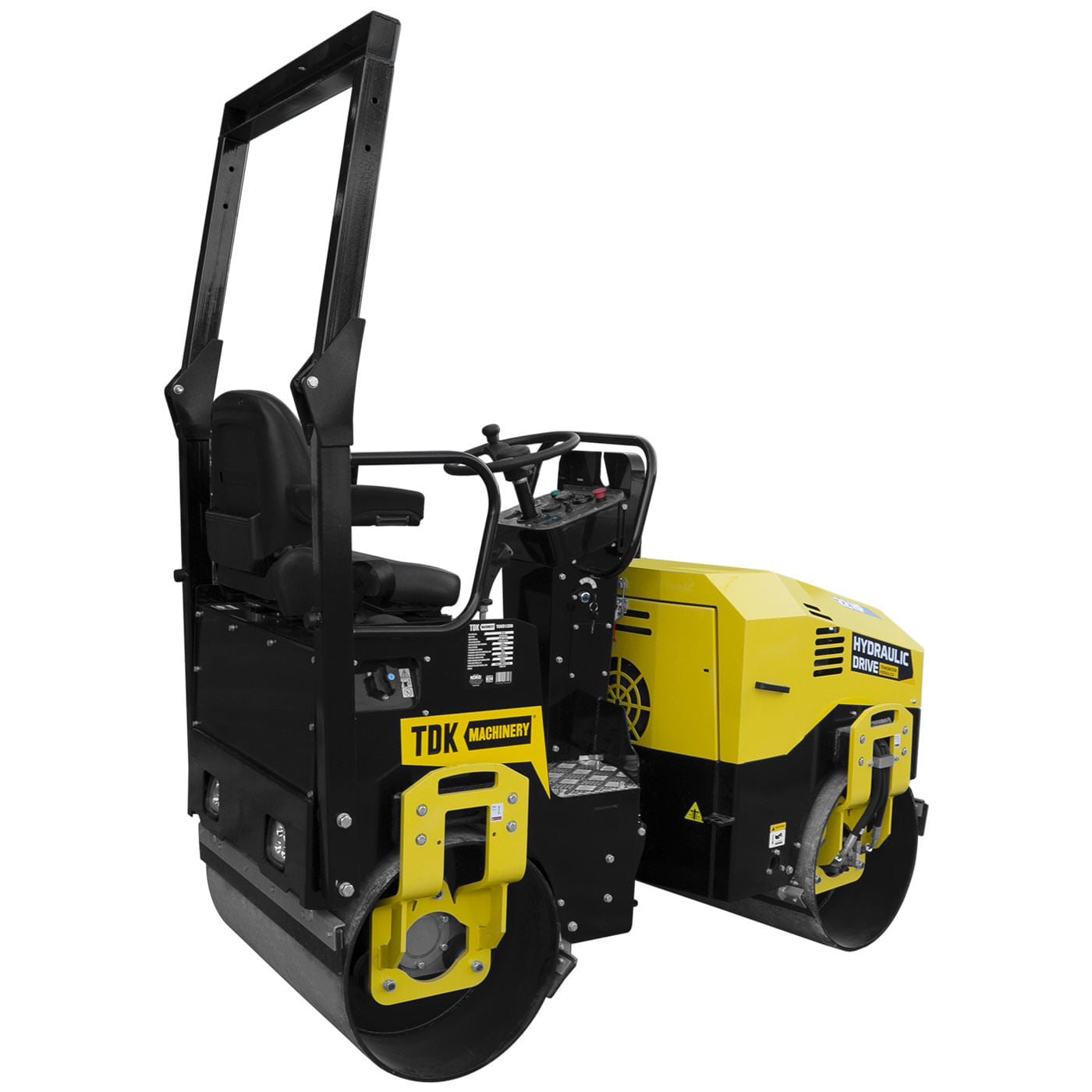 Rodillo Vibratorio Doble 30kn Profesional Tdk Machinery Con Operador Hombre a Bordo Motor a Gasolina Hyundai 22 Hp – TDKR1200