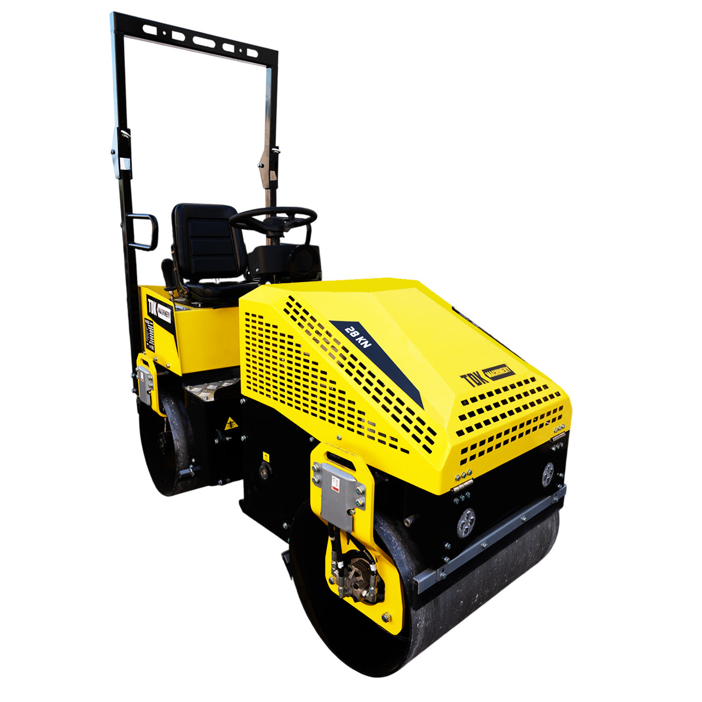 Rodillo Vibratorio Doble 28kn Profesional Tdk Machinery Con Operador Hombre a Bordo Motor a Gasolina Hyundai 15 Hp – TDKR990