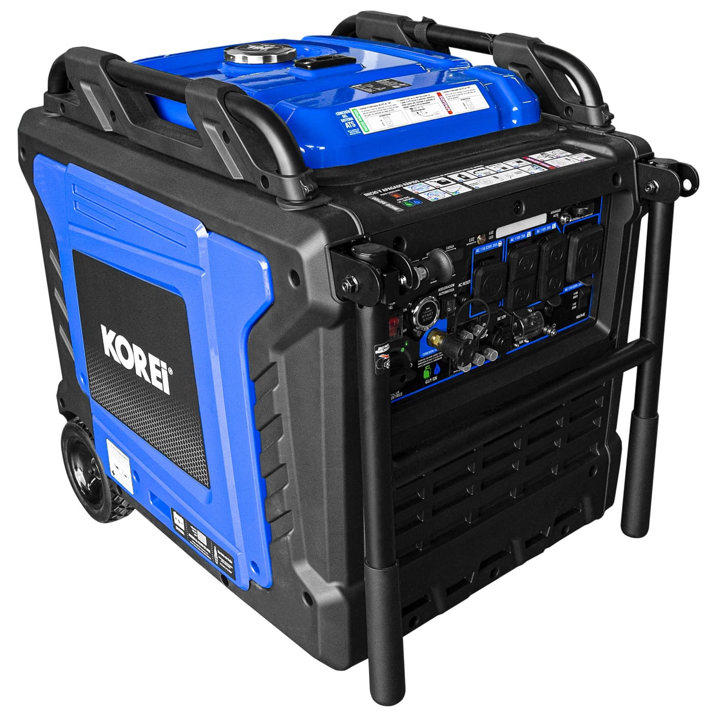 Generador Inverter Profesional 10000 Watts 3 En 1 Korei Gasolina / Gas LP / Gas Natural monofasico 110v/220v – Titan10500i