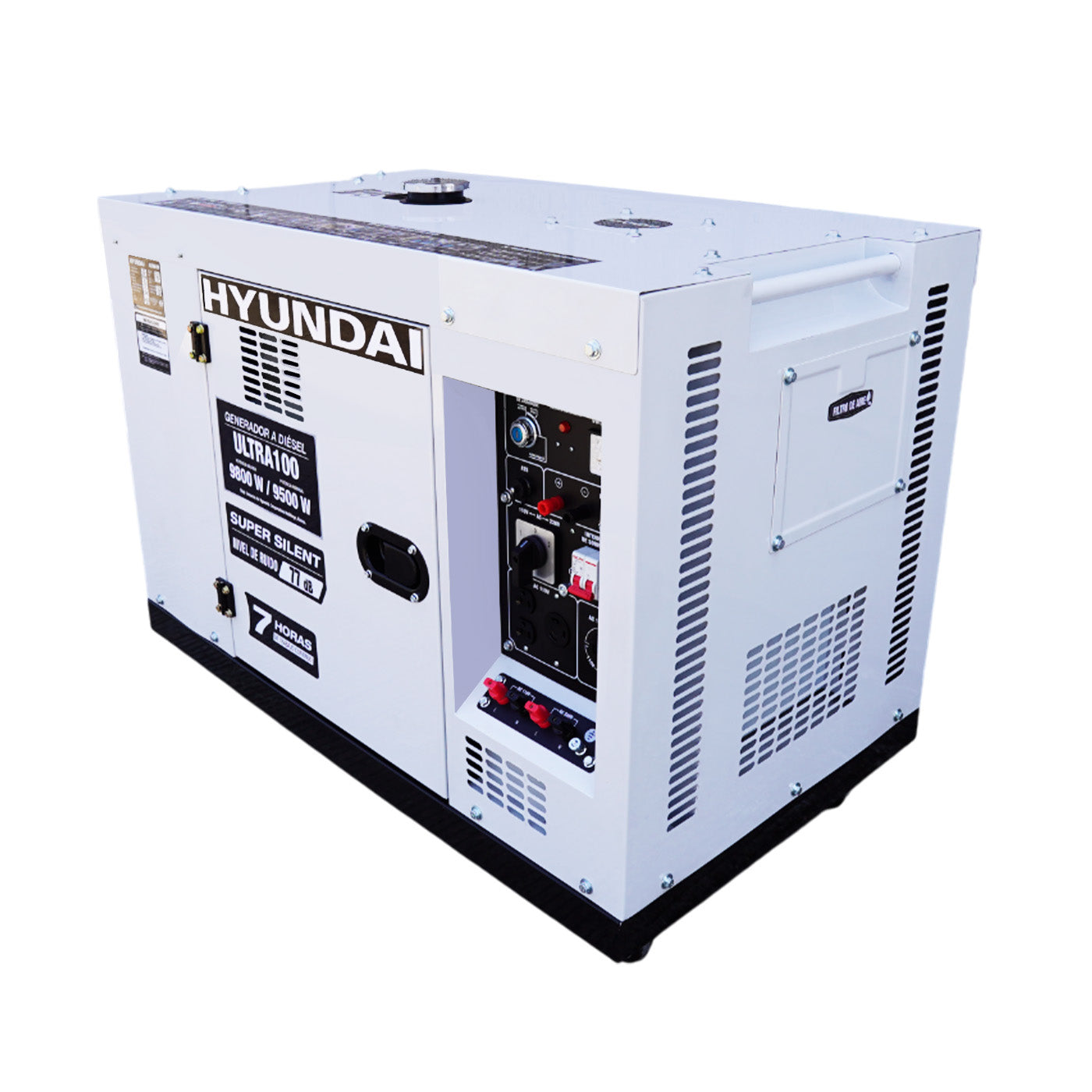 Generador Estacionario a Diesel 9.8 Kw 110v/220v Monofasico Silencioso Profesional Hyundai – Ultra100