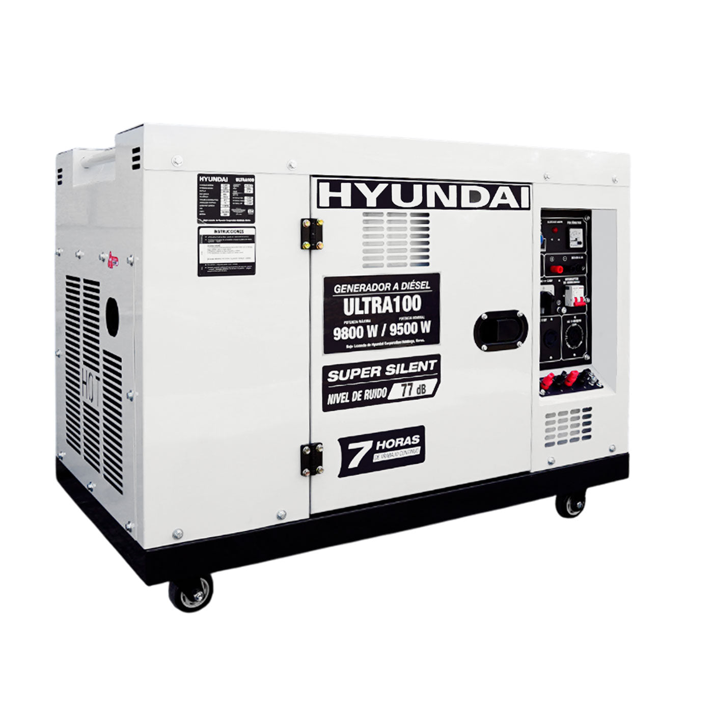 Generador Estacionario a Diesel 9.8 Kw 110v/220v Monofasico Silencioso Profesional Hyundai – Ultra100