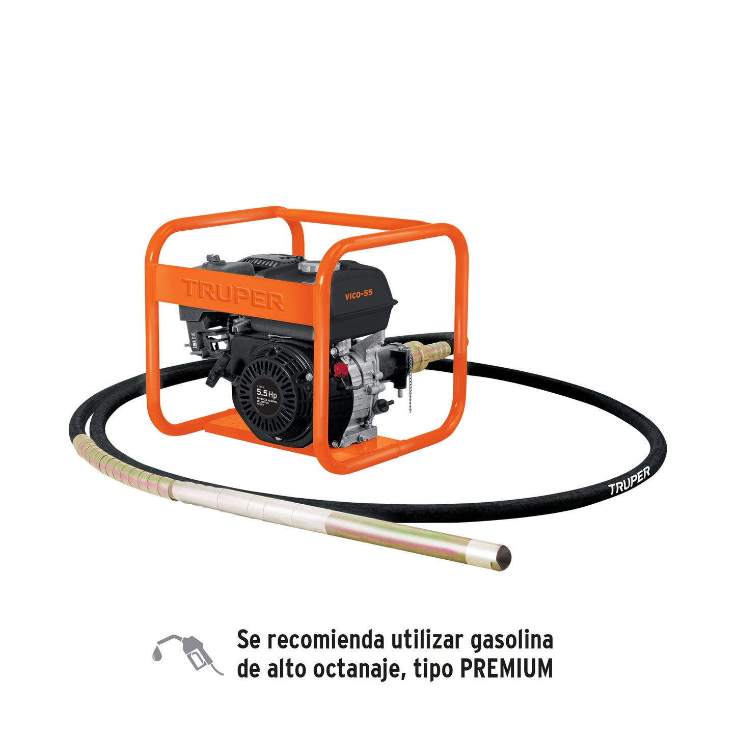 Vibrador Para Concreto Motor a Gasolina 5.5 HP Truper Chicote 6 Metros VICO-55 103237