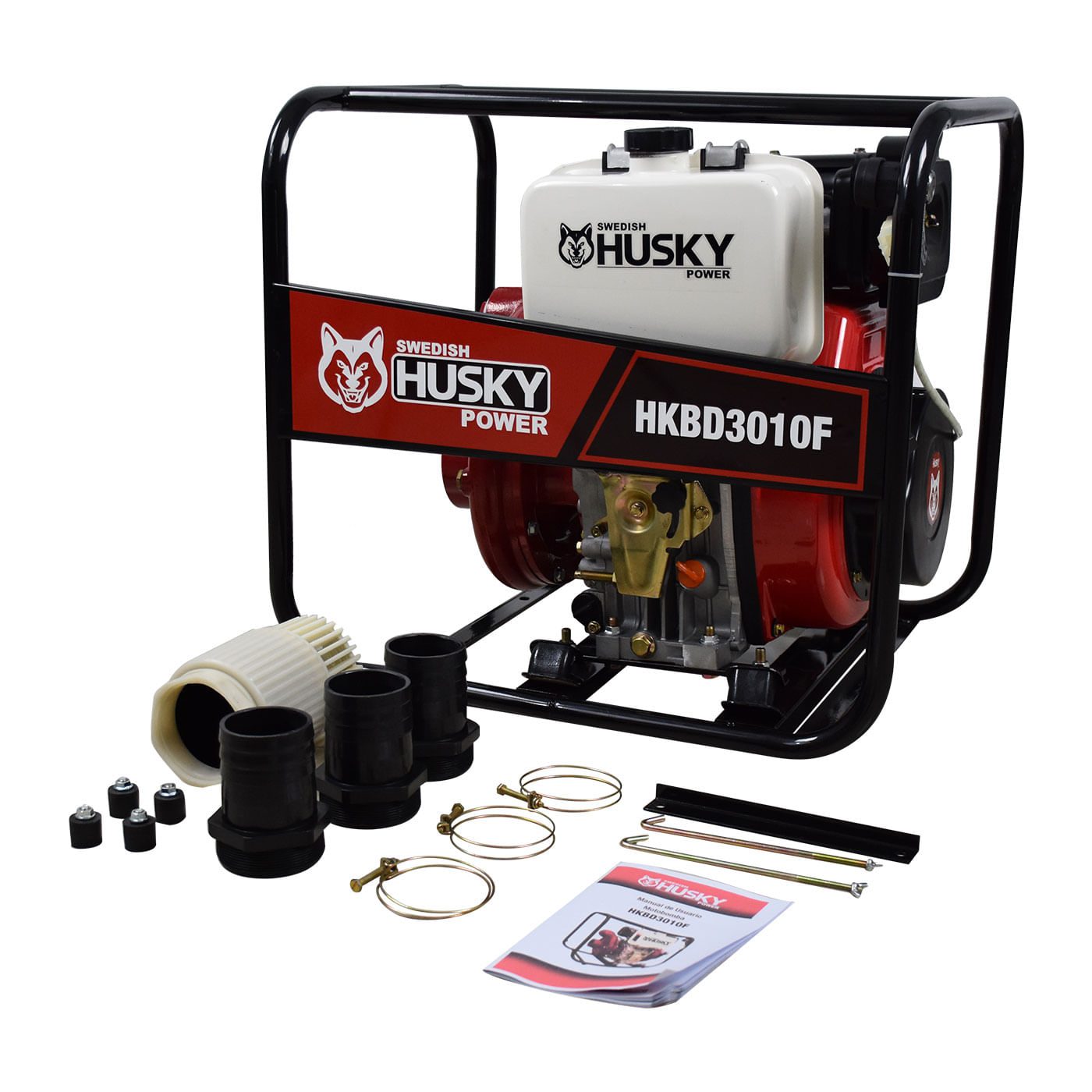 Motobomba De Agua a Diésel 3 x 3 pulgadas Motor 10 hp De Alta Presión Swedish Husky Power C/arranque Eléctrico 4 Tiempos – Hkbd3010f
