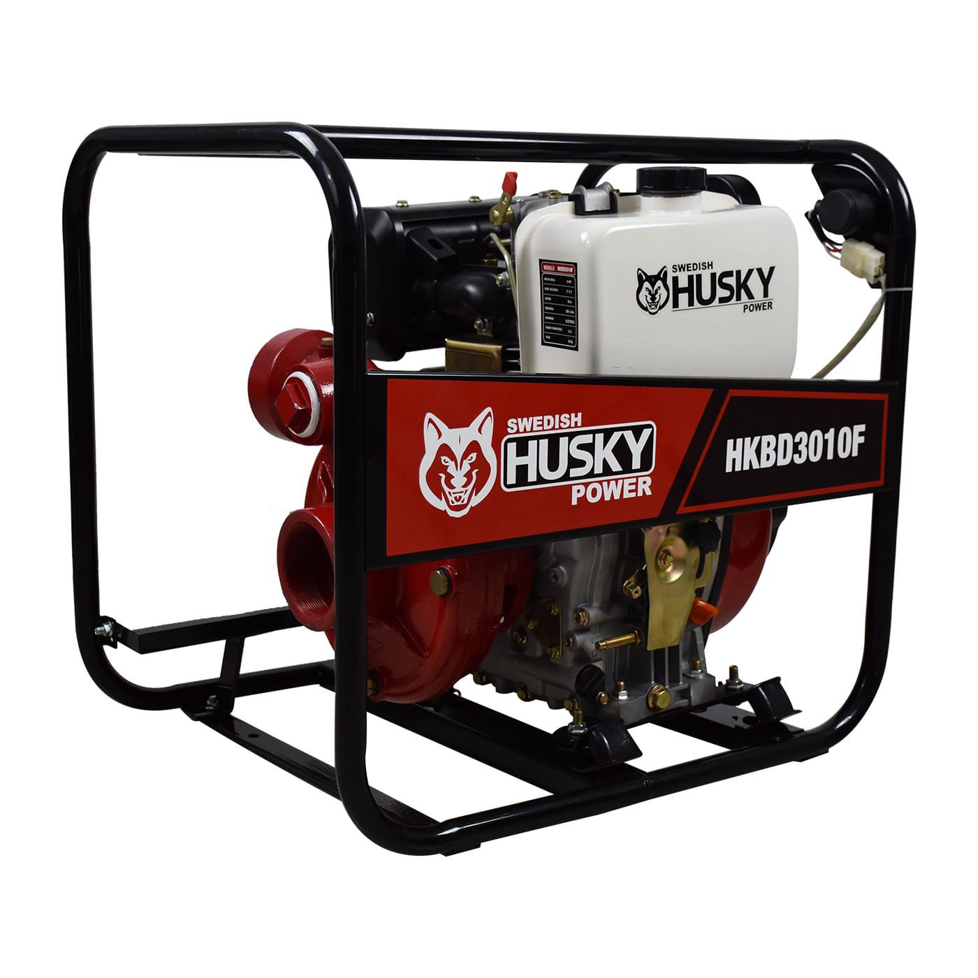 Motobomba De Agua a Diésel 3 x 3 pulgadas Motor 10 hp De Alta Presión Swedish Husky Power C/arranque Eléctrico 4 Tiempos – Hkbd3010f