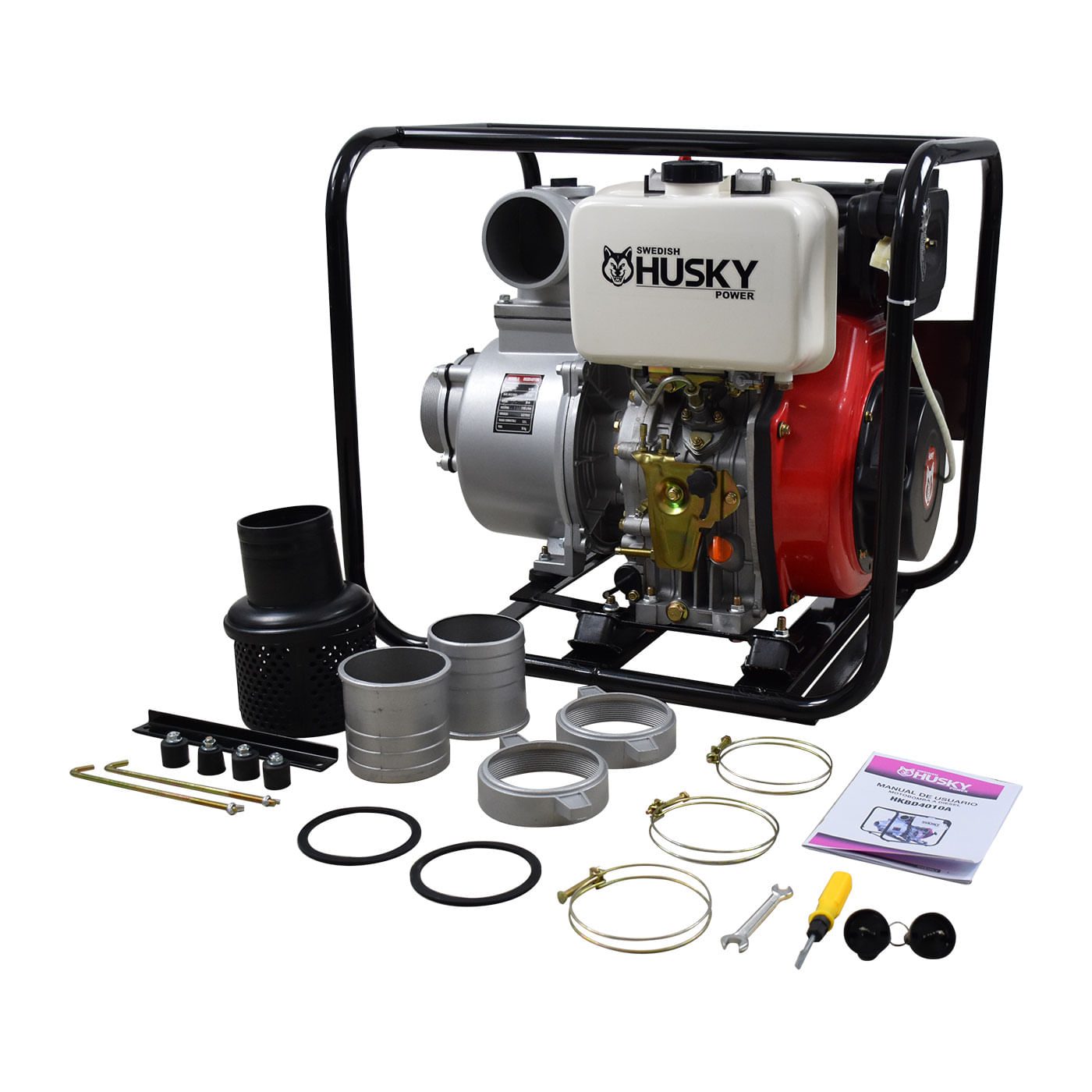 Motobomba De Agua a Diésel 4 x 4 pulgadas Motor 10 hp De Alta Presión Swedish Husky Power C/arranque Eléctrico 4 Tiempos – Hkbd4010a