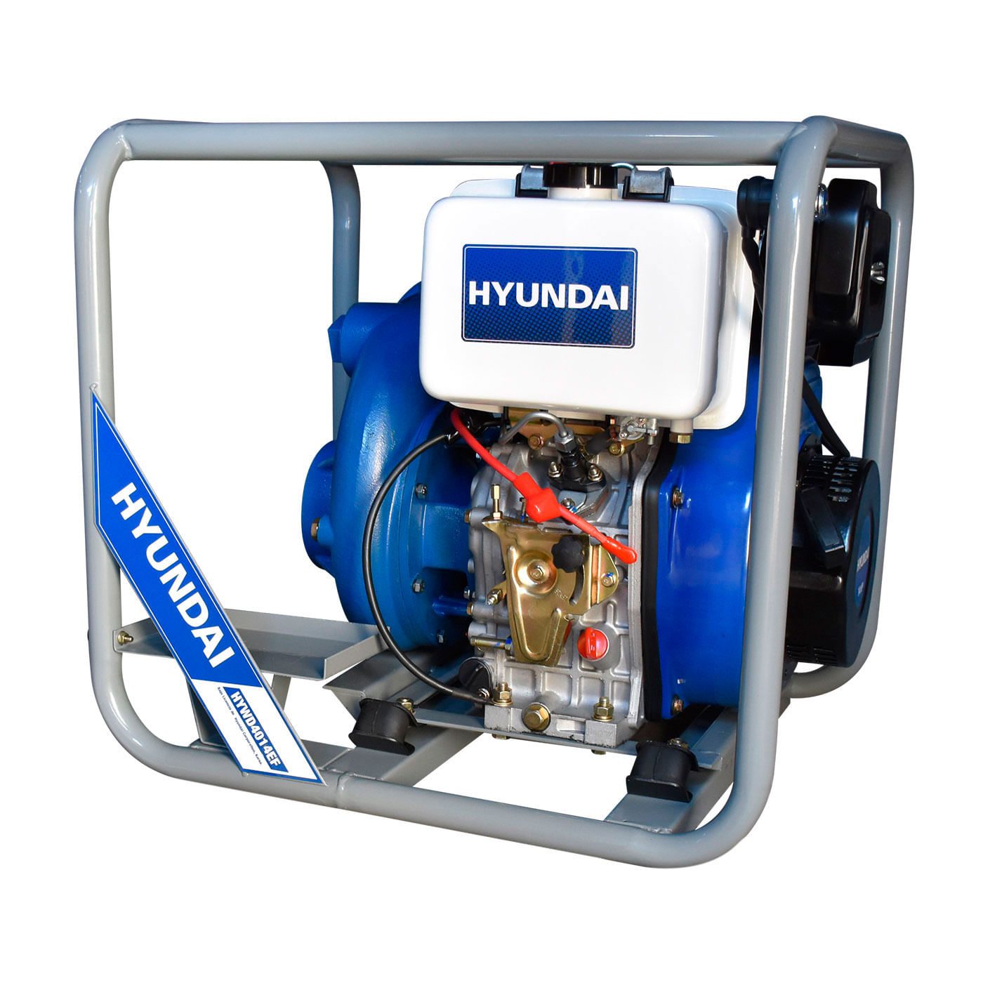 Motobomba De Agua 4x4 Motor a Diésel 14 HP Alta Presión Hyundai Con Arranque Eléctrico 4 Tiempos – Hywd4014ef