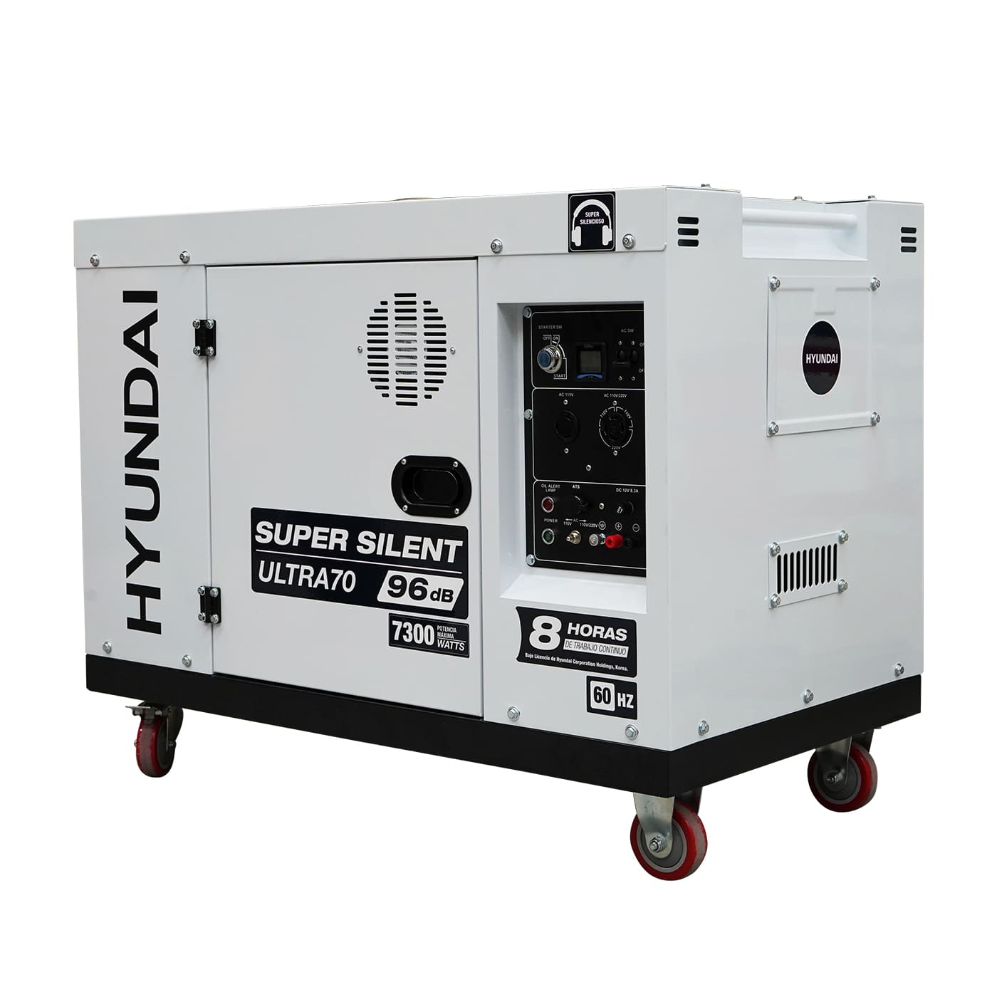 Generador Estacionario a Diesel 7.3 Kw 110v/220v Monofasico Silencioso Profesional Hyundai – Ultra70