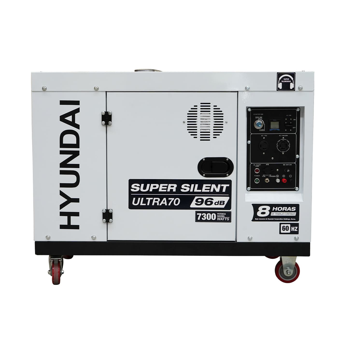 Generador Estacionario a Diesel 7.3 Kw 110v/220v Monofasico Silencioso Profesional Hyundai – Ultra70