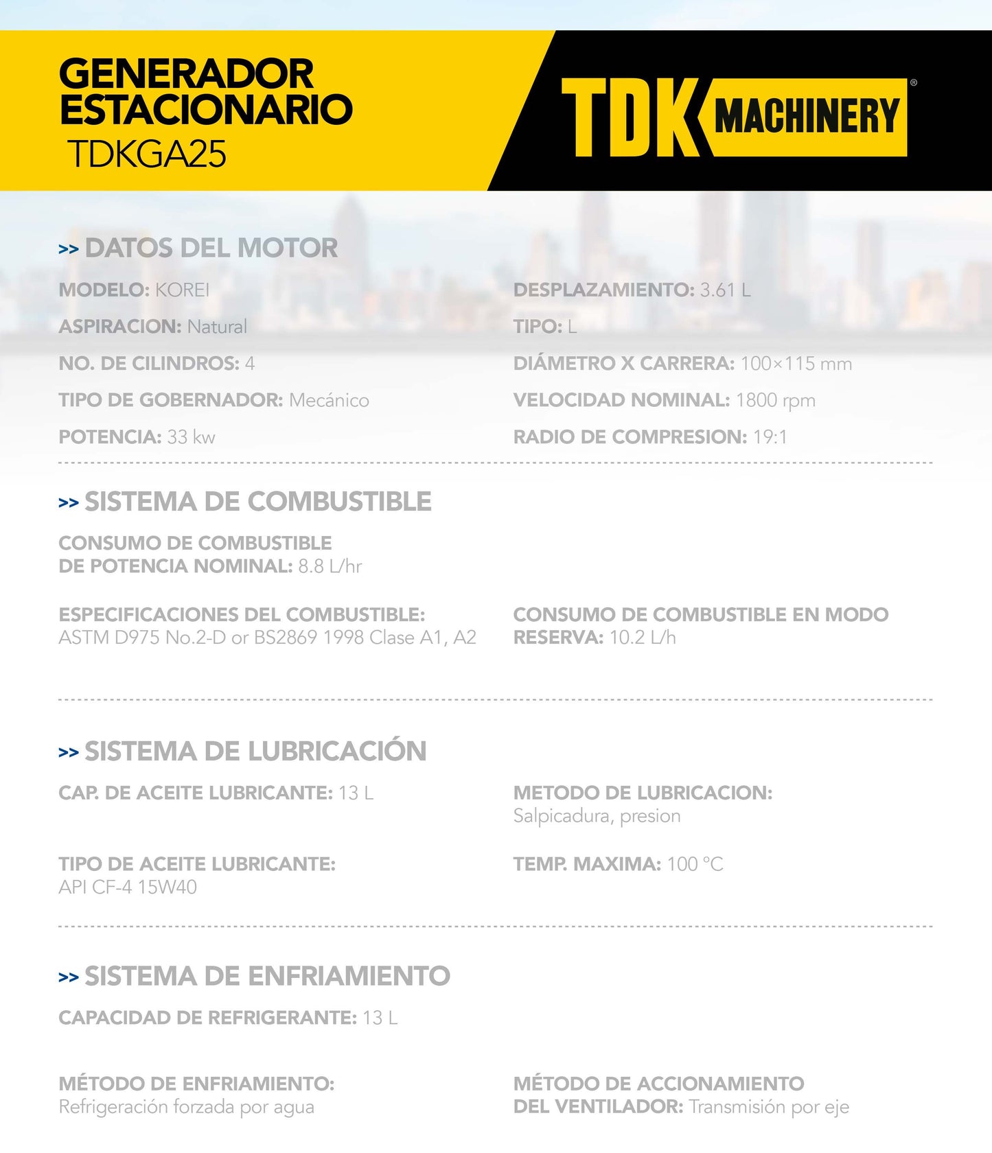 Generador Estacionario Planta de Luz Planta de Emergencia 20 Kw / 25 Kva Trifasico 220v Abierto – TDKGA25