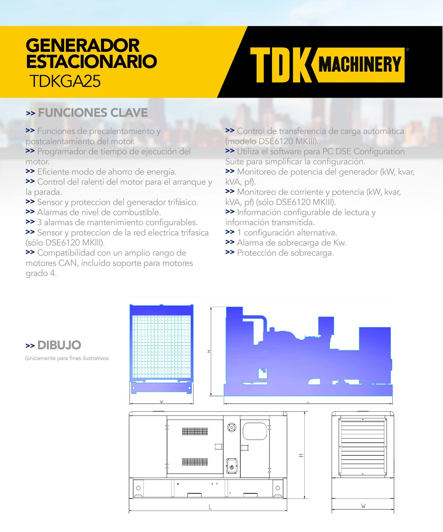 Generador Estacionario Planta de Luz Planta de Emergencia 20 Kw / 25 Kva Trifasico 220v Abierto – TDKGA25