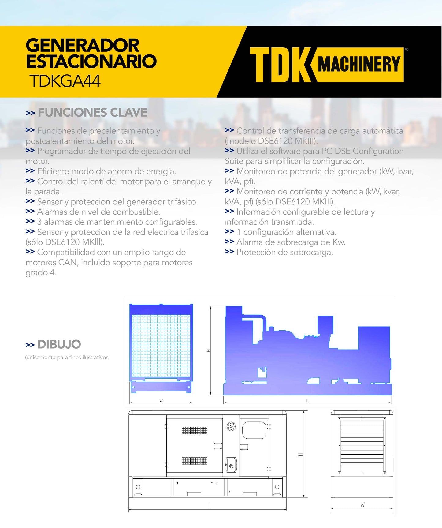 Generador Estacionario Planta de Luz Planta de Emergencia 35 Kw / 44 Kva Trifasico 220v Abierto – TDKGA44