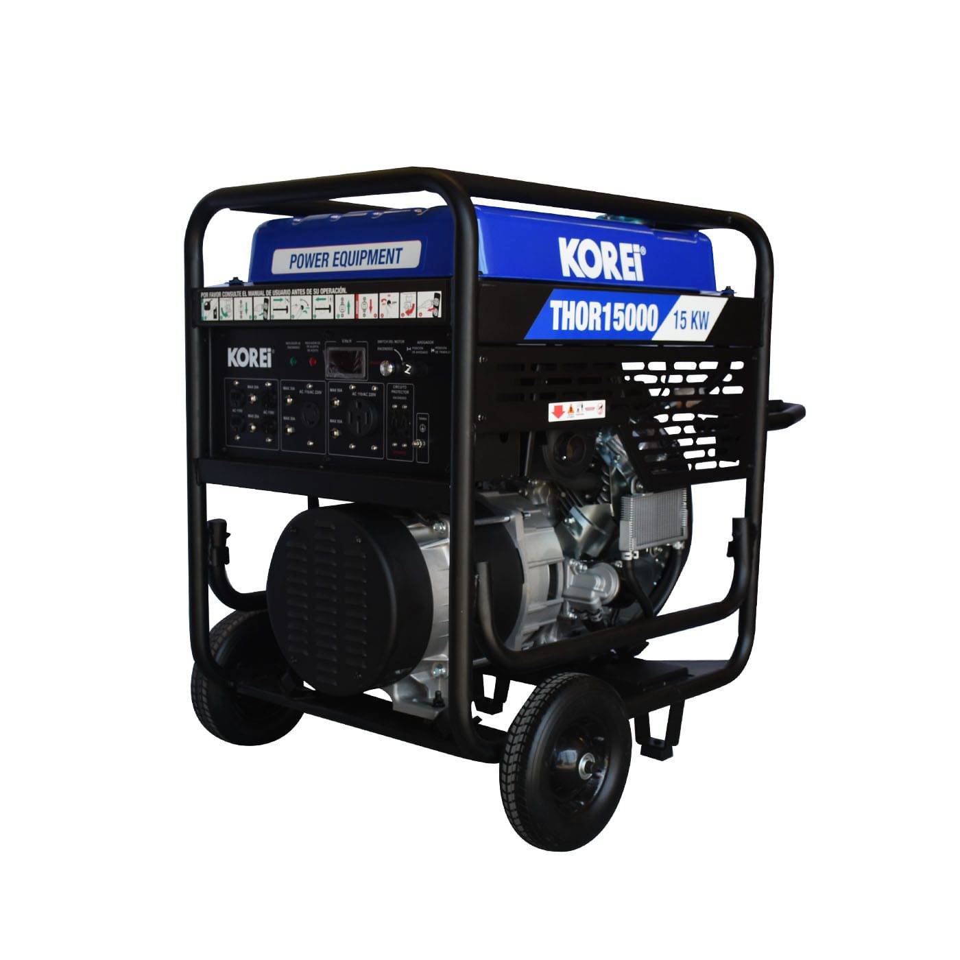Generador a Gasolina Hyundai 15000 Watts Portatil monofasico 110V - 220V Motor 26 Hp THOR15000