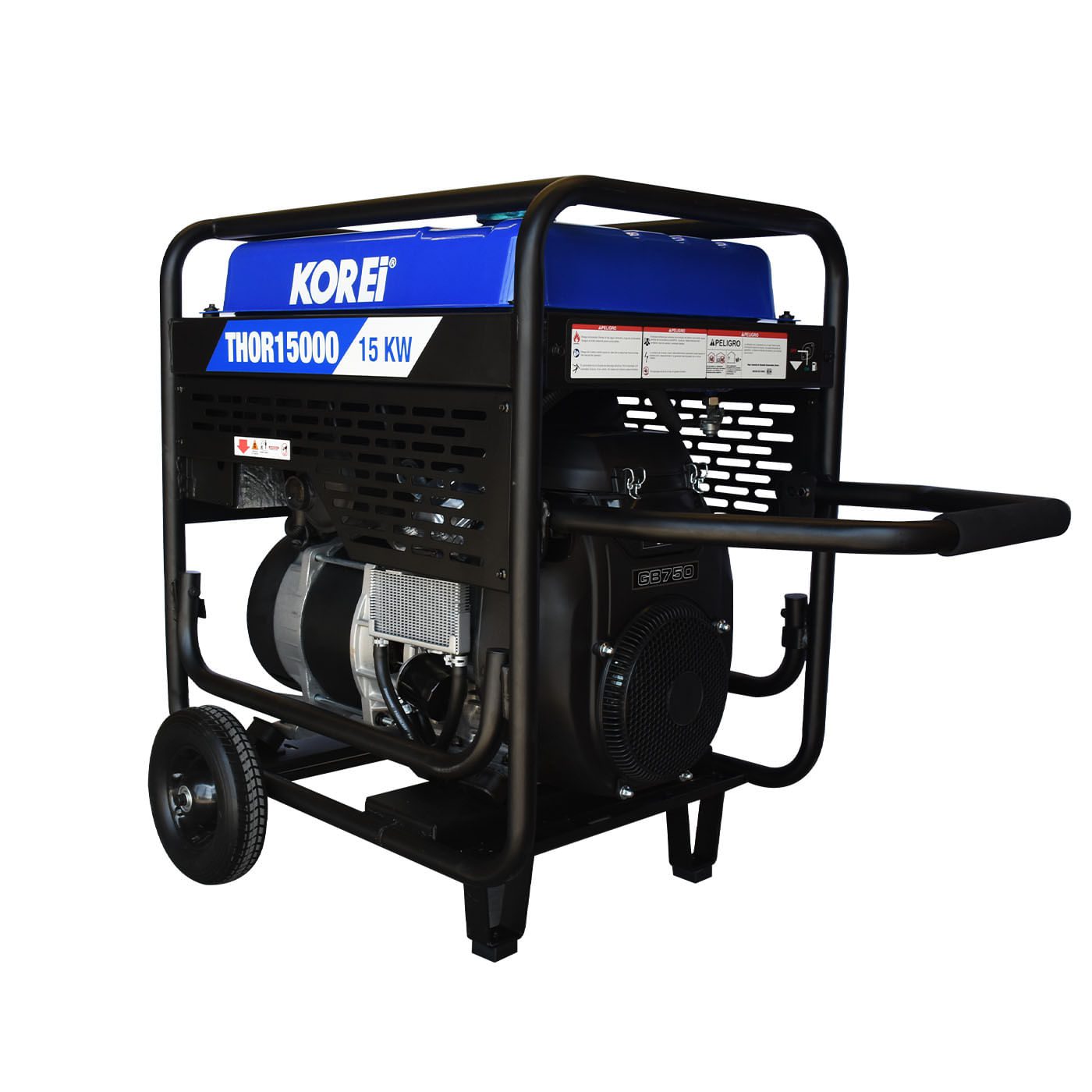 Generador a Gasolina Hyundai 15000 Watts Portatil monofasico 110V - 220V Motor 26 Hp THOR15000