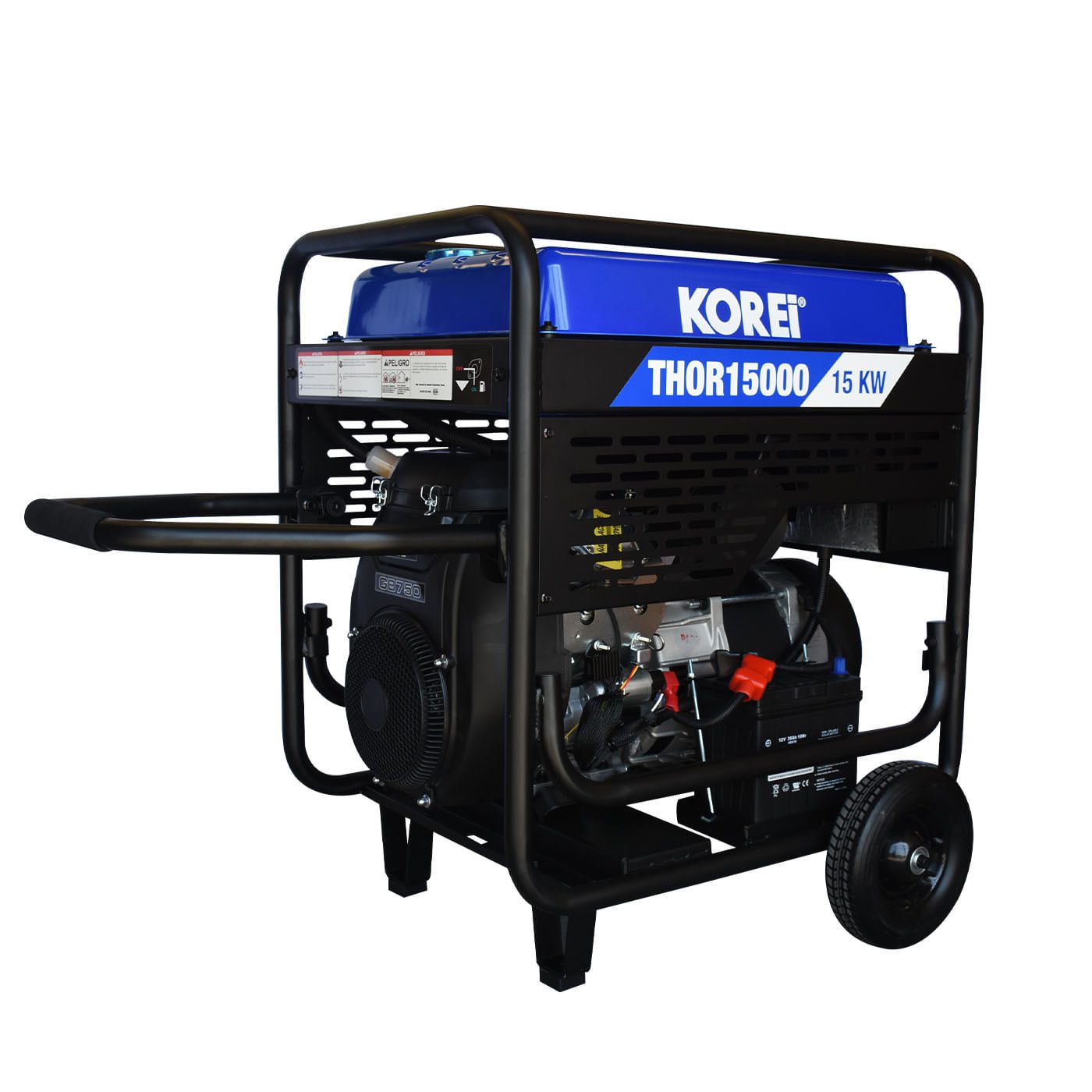 Generador a Gasolina Hyundai 15000 Watts Portatil monofasico 110V - 220V Motor 26 Hp THOR15000