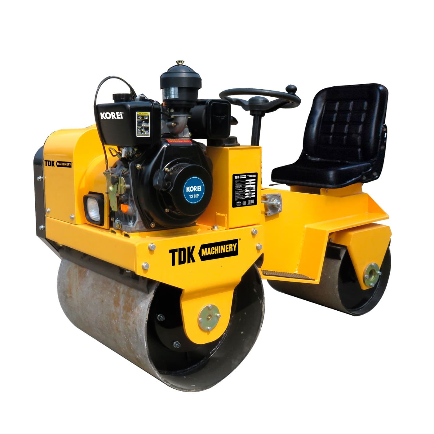 Rodillo Vibratorio Profesional Doble Rodillo Tdk Machinery Hombre a Bordo Con Motor Diésel 12 Hp – Tdkr950
