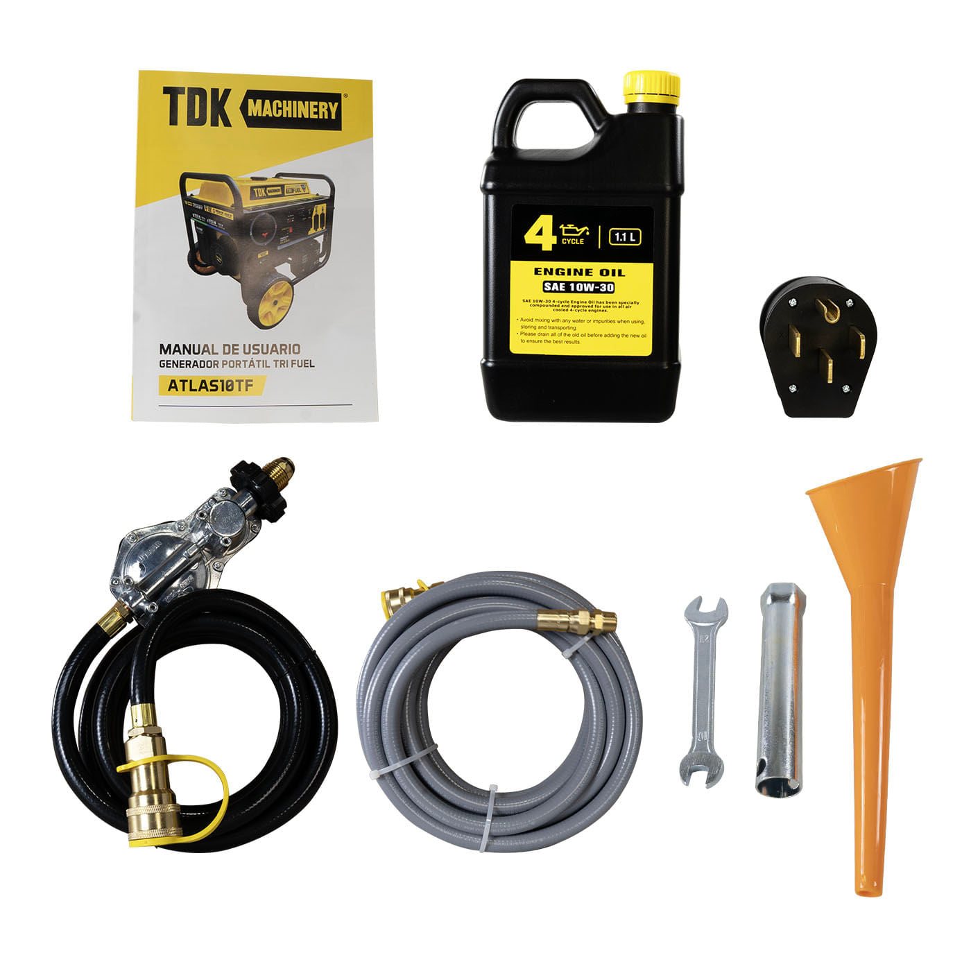 Generador Profesional 10 kw 3 En 1 Gasolina, Gas LP y Gas Natural Tdk Machinery 110v/220v Monofasico – Atlas10tf