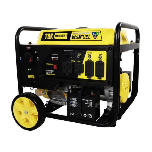 Generador Profesional 10 kw 3 En 1 Gasolina, Gas LP y Gas Natural Tdk Machinery 110v/220v Monofasico – Atlas10tf