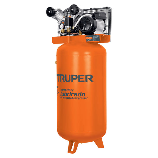 Compresor de Aire 180 Litros Vertical 4HP Monofasico 220V, TRUPER COMP-180LV 15657