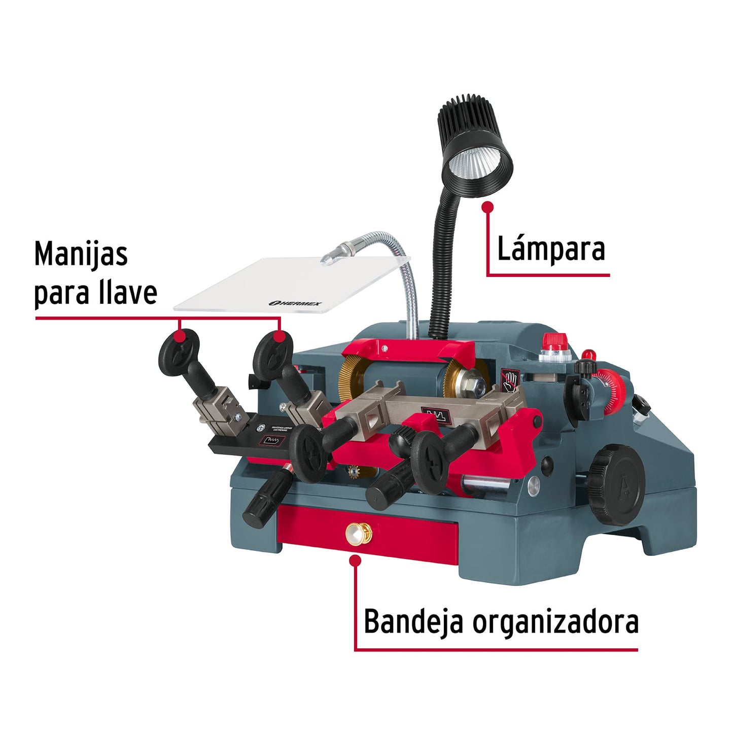 Duplicadora Para 10 tipos de llaves, tipo torno, HERMEX DUP-310 42666