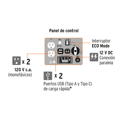 Generador Eléctrico Inverter 2200 Watts Monofasico 110V Truper GEN-201 103279