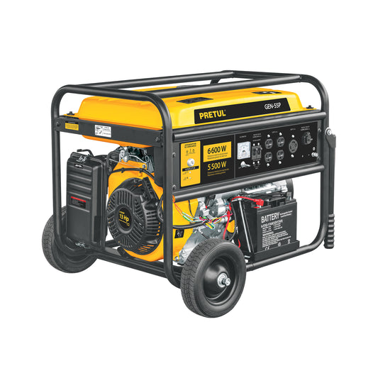 Generador Eléctrico 5500 Watts Monofasico 110/220V Motor a Gasolina 13 hp, Pretul GEN-55P 26035