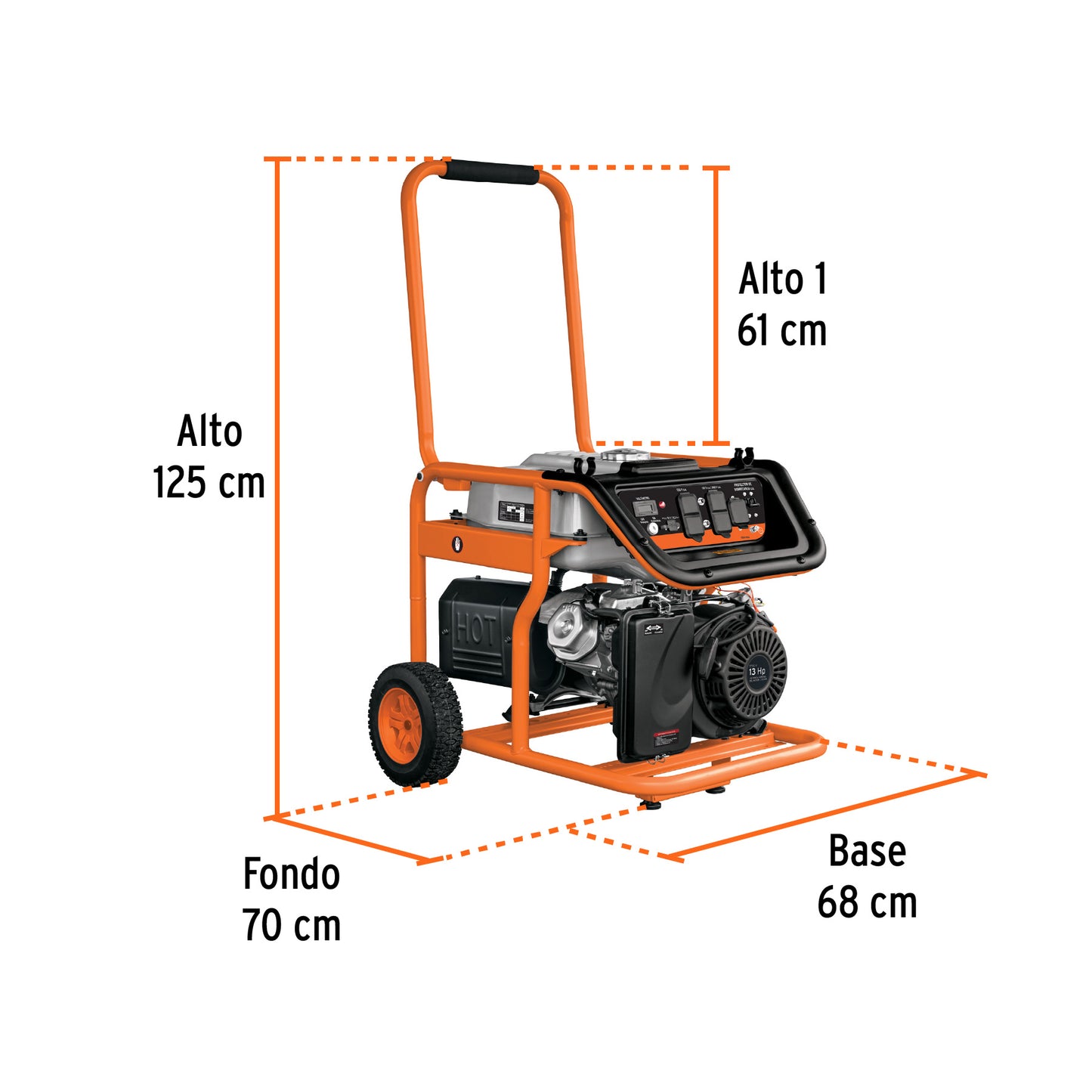 Generador Eléctrico 5500 Watts Monofasico 110/220V Motor a Gasolina 13 hp, Truper GEN-55X 15344