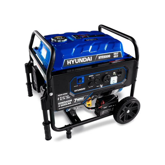 Generador a Gasolina Hyundai 5500 Watts Portatil Monofasico 110V - 220V Motor 10 Hp HYE5500