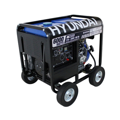 Generador Electrico Profesional a Diésel 6000 Watts Motor 10 Hp Monofásico 110/220V – Hyed600xt