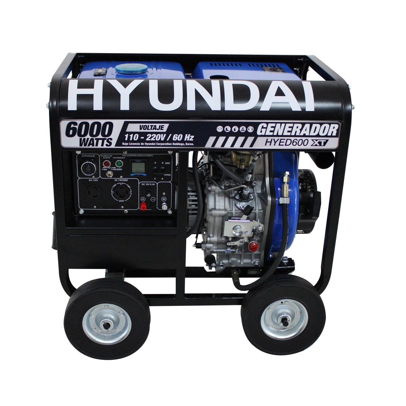 Generador Electrico Profesional a Diésel 6000 Watts Motor 10 Hp Monofásico 110/220V – Hyed600xt
